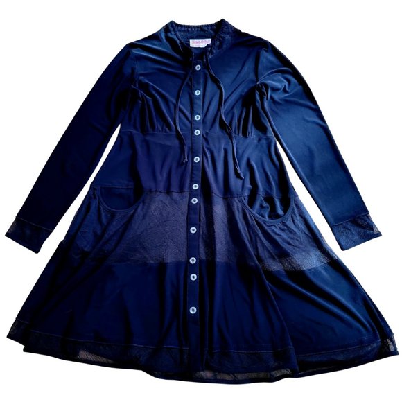 Tango Mango Women’s Dress Bohemian Partially Sheer/Mesh Black Small (EUC) - Picture 5 of 7